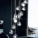 Modern Crystal Cluster Pendant Light Unique Crystal Lamp Shade Duplex Stair Living Room