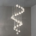 Modern Crystal Cluster Pendant Light Unique Crystal Lamp Shade Duplex Stair Living Room