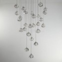 Modern Crystal Cluster Pendant Light Unique Crystal Lamp Shade Duplex Stair Living Room