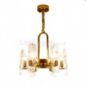 Modern Simple Crystal Pendant Light Wrought Iron Chandelier Living Room Bedroom