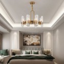 Modern Simple Crystal Pendant Light Wrought Iron Chandelier Living Room Bedroom