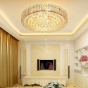 European Style Flush Mount Round Crystal Ceiling Light Living Room Lobby