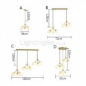 Nordic Brass Pendant Light Creative Glass Ball Lighting Bedroom Office