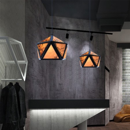 Modern Diamond Shaped Pendant Light 3D Translucent Design Restaurant Living Room Light Fixture