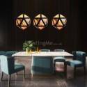 Geometric Pendant Light Diamond Shaped 3D Translucent Design