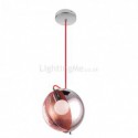 Modern Rose Gold Pendant Light Half Round Glass Lamp Shade Decorative Light Office Cafe