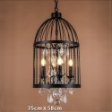 Retro / Vintage Metal 4 Light Birdcage Pendant Light