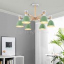 Nordic Macaron Pendant Light Creative Wood Chandelier Study Living Room