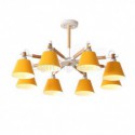 Modern Macaron Pendant Light Creative Wood Chandelier Study Living Room