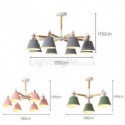 Modern Macaron Pendant Light Creative Wood Chandelier Study Living Room