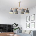 Modern Macaron Pendant Light Creative Wood Chandelier Study Living Room