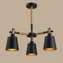 Modern Macaron Pendant Light Creative Wood Chandelier Study Living Room