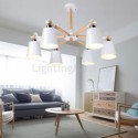 Modern Macaron Pendant Light Creative Wood Chandelier Study Living Room