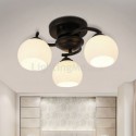 Round Nordic Flush Mount Wrought Iron Ceiling Lights Living Room Dining Room