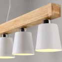 Nordic Wood Chandelier Unique Straight Pendant Light Office Cafe