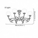 Nordic Iron Pendant Light Glass Lampshade Chandelier Study Bedroom