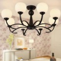 Nordic Iron Pendant Light Glass Lampshade Chandelier Study Bedroom