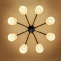 Nordic Style Flush Mount Wrought Iron Ceiling Light Restaurant Bedroom