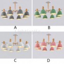 Modern Simple Macaron Pendant Light Creative Wooden Lighting Living Room Dining Room