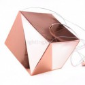 Multi Faceted Pendant Light Contemporary Rose Gold Decorative Lighting Office Dining Room