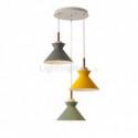 Nordic Macaron Kitchen Island 3-Light Pendant Lighting Simple Iron Arti Three Lights Restaurant Office