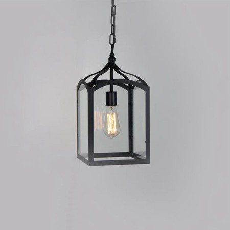 Metal Rustic / Lodge Pendant Light with Glass Shade