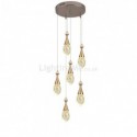 Seeded Glass Teardop Cluster Pendant Light Dining Room Lighting