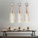 Seeded Glass Teardop Cluster Pendant Light Dining Room Lighting