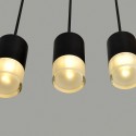 For 3 Light Black Pendant Light with Glass Shade