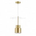 Postmodern Glass Pendant Light Golden Cylinder Lamp Bright Lighting Living Room Restaurant Light