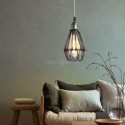 American Pastoral Style Pendant Light Bird Cage Shape Lamp Iron Finish Light Bedroom Lighting