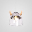 Classical Glass Pendant Light Wood Horn Lamp Creative Light Living Room Bedroom Lighting