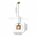 Nordic Pendant Light Glass Home Lighting Round Ball Shape Lamp Dining Room Living Room Bedside Lamp