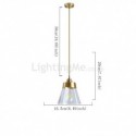 Nordic Retro Pendant Light Glass Shade Home Lighting Brass Holder Lamp Dining Room Bedroom Hallway Light