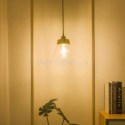 Nordic Retro Pendant Light Glass Shade Home Lighting Brass Holder Lamp Dining Room Bedroom Hallway Light