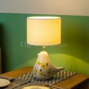 Fabric Table Lamp Minimalist Bird Ceramic Table Light