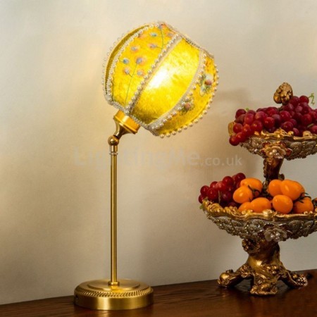 Fabric Table Lamp Embroidery Lantern Table Light