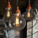 Retro / Vintage Pendant Light with Glass Shade