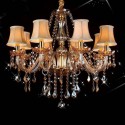 8 Light Amber Modern Candle Style Crystal Chandelier