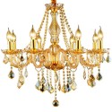 8 Light Amber Modern Candle Style Crystal Chandelier