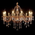 12 Light Amber Modern Candle Style Crystal Chandelier