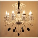 8 Light Black White Clear Candle Style Crystal Chandelier