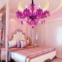 8 Light Purple Candle Style Crystal Chandelier