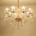 10 Light Champagne Candle Style Crystal Chandelier