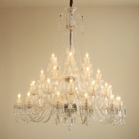 36 Light Clear Luxurious Candle Style Crystal Chandelier