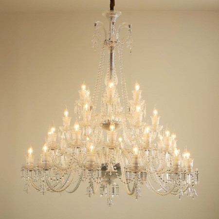 36 Light Clear Luxurious Candle Style Crystal Chandelier