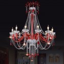 12 Light Red Candle Style Crystal Chandelier