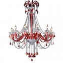 12 Light Red Candle Style Crystal Chandelier