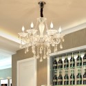 6 Light White Candle Style Crystal Chandelier