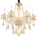 6 Light White Candle Style Crystal Chandelier